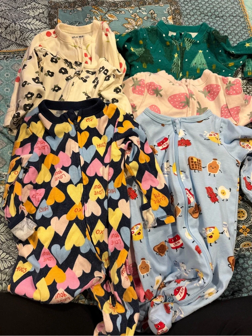 Baby Girl Sleepers - 0-3 Months - 6 Total